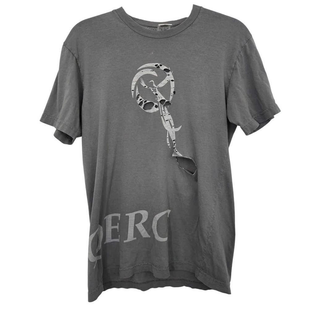 Y2K 2007 QERC Costa Rica‎ Bird T-Shirt Mens M Grey Thrashed Cutout Custom